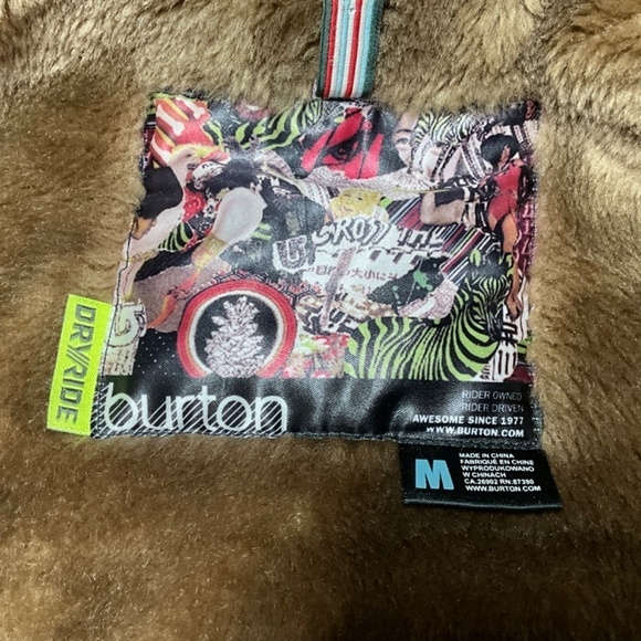 BURTON Dry Ride Faux Fur Lined Ski / Snow Coat Multi Zip Pockets Detachable Hood - Picture 5 of 16